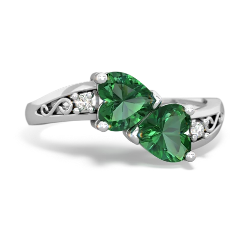 lab emerald filligree ring