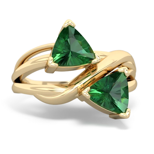 lab emerald filligree ring