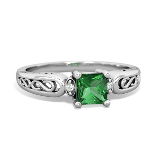 Lab Emerald filligree Scroll Lab Created Emerald ring Ring