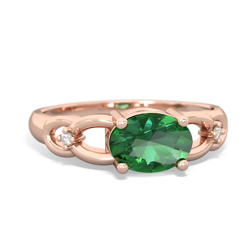 lab emerald filligree ring