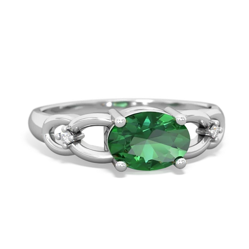 lab emerald filligree ring