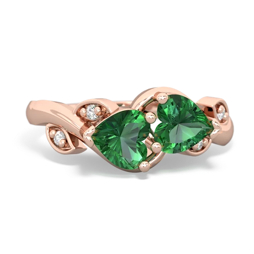 Lab Emerald Floral Elegance Lab Created Emerald ring Ring
