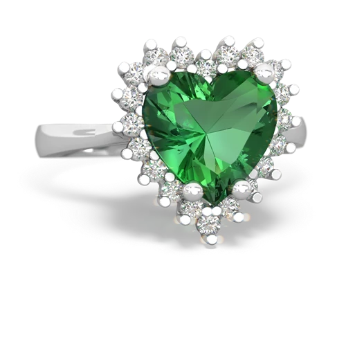 lab emerald halo ring