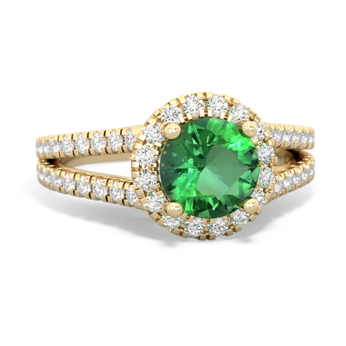 lab emerald halo pave ring