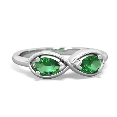 lab emerald infinity ring