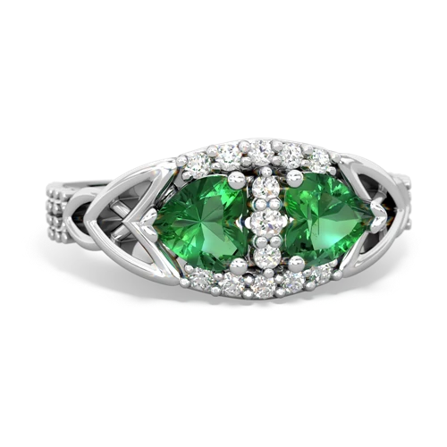 lab emerald keepsake engagement ring