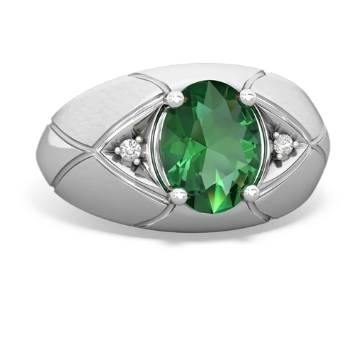 Lab Emerald Men's Lab Created Emerald ring Ring
