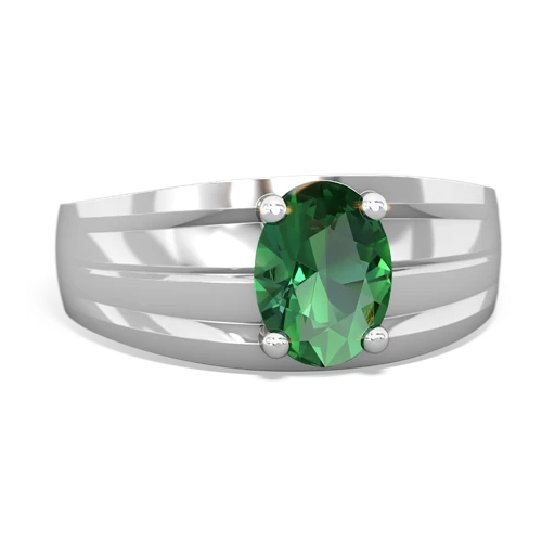 lab emerald mens ring