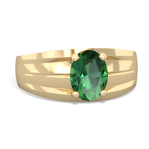 lab emerald mens ring