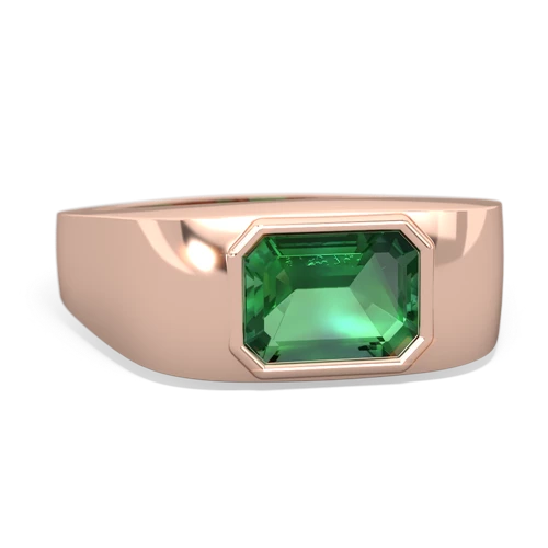 lab emerald mens ring