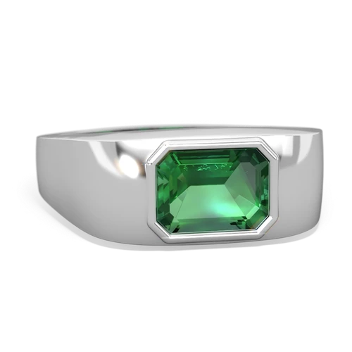 lab emerald mens ring