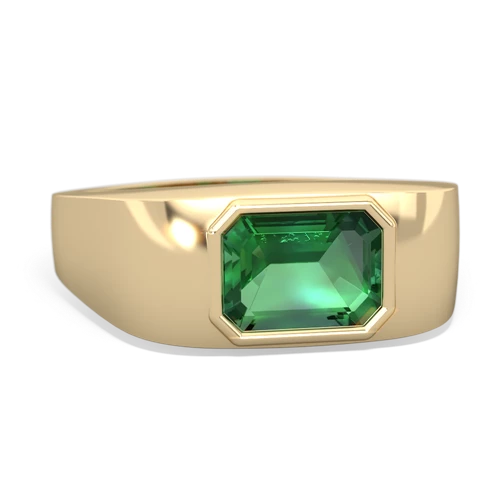 lab emerald mens ring