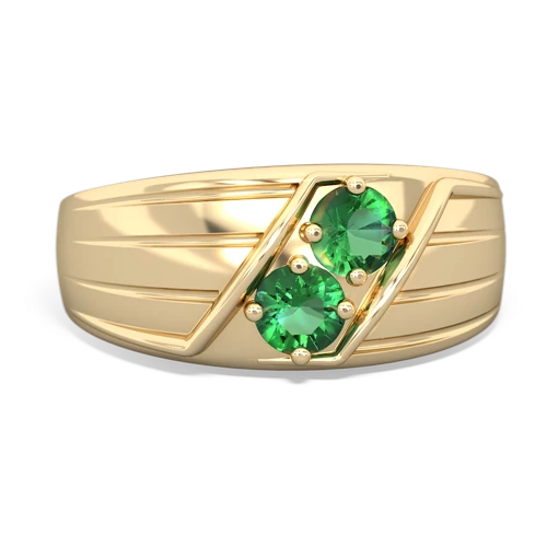Lab Emerald Art Deco Men's Lab Created Emerald ring Ring