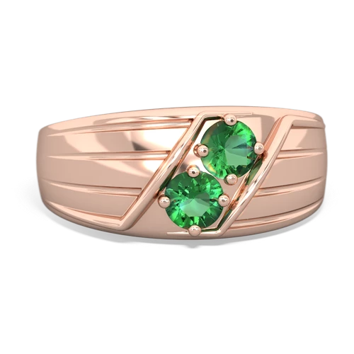 lab emerald mens ring