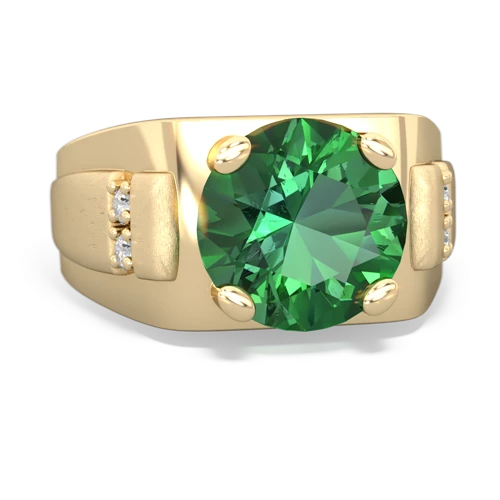 lab emerald mens ring