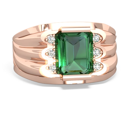 lab emerald mens ring