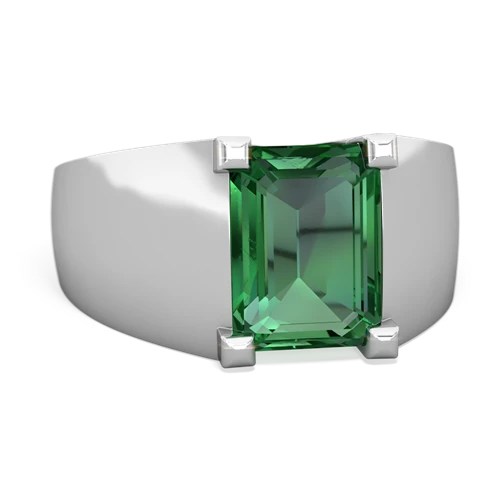 lab emerald mens ring