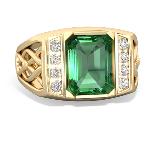 lab emerald mens vine ring