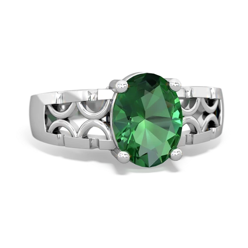 lab emerald modern ring