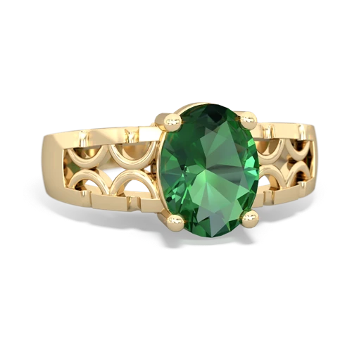 lab_emerald filigree rings
