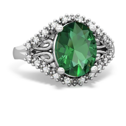 Lab Emerald Antique Style Lab Created Emerald ring Ring