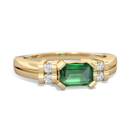 lab emerald modern ring