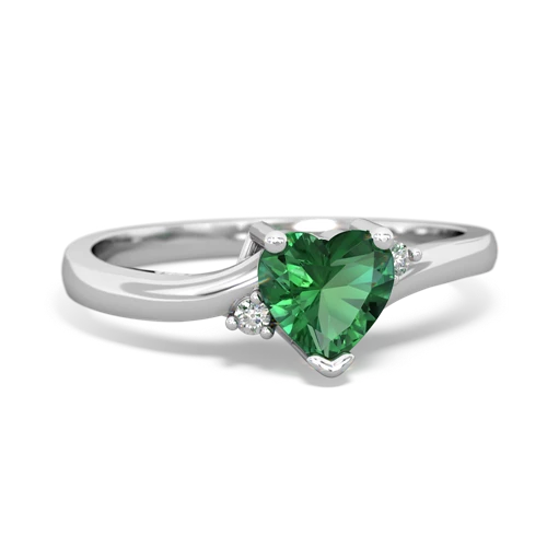 Lab Emerald Delicate Heart Lab Created Emerald ring Ring