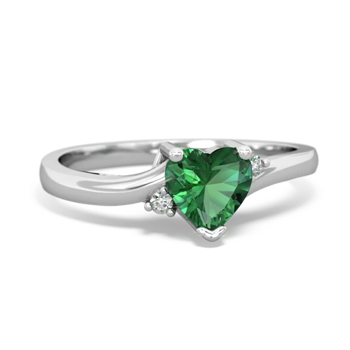 lab emerald petite ring