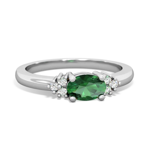 lab emerald petite ring