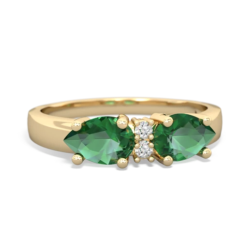 Lab Emerald Pear Bowtie Lab Created Emerald ring Ring