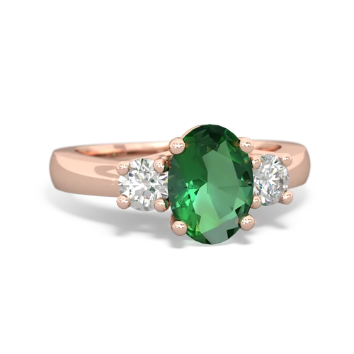 Lab Emerald Three Stone Trellis Lab Created Emerald ring Ring