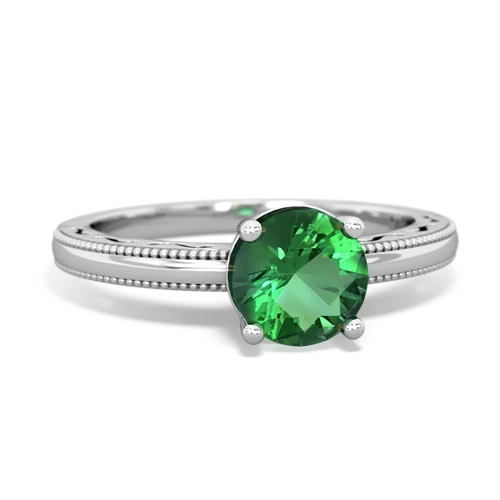 lab emerald timeless ring