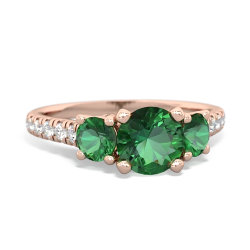 Lab Emerald Lab Created Emerald with  and  Pave Trellis ring Ring