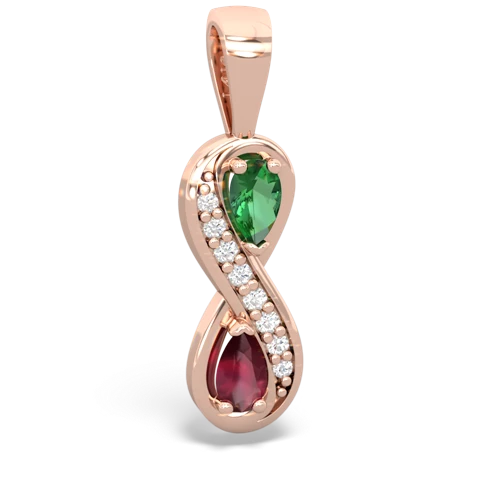 Lab Emerald Lab Created Emerald with Genuine Ruby Keepsake Infinity pendant Pendant