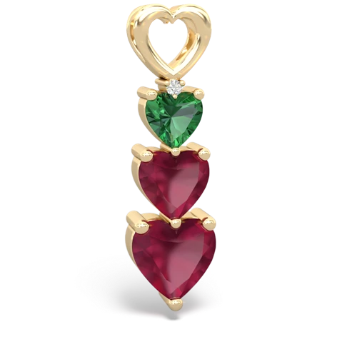 Lab Emerald Lab Created Emerald with Genuine Ruby and Genuine Garnet Past Present Future pendant Pendant