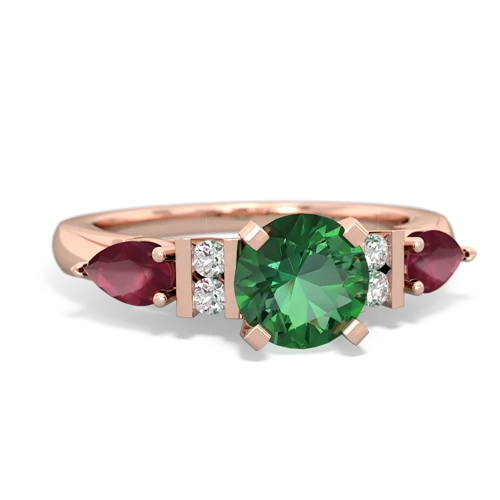 lab emerald-ruby engagement ring