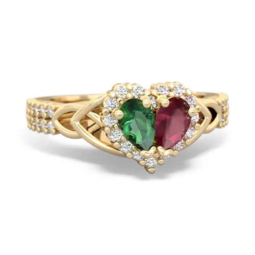 lab emerald-ruby keepsake engagement ring