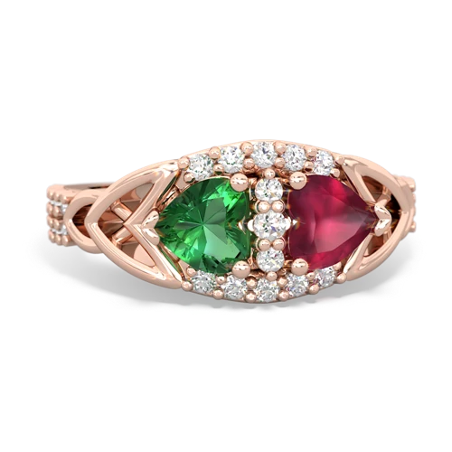 lab emerald-ruby keepsake engagement ring