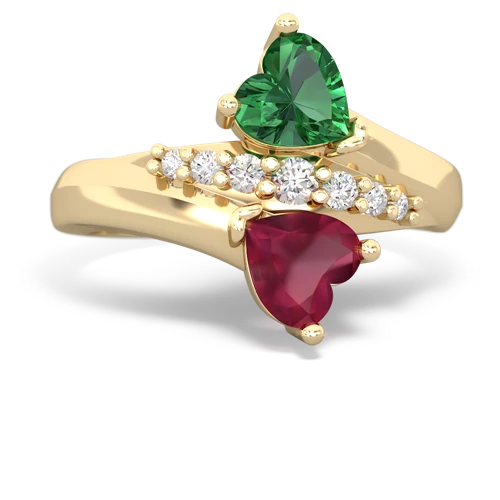 lab emerald-ruby modern ring