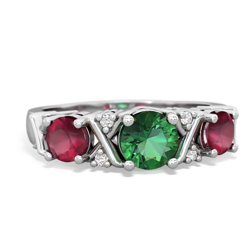 lab emerald-ruby timeless ring