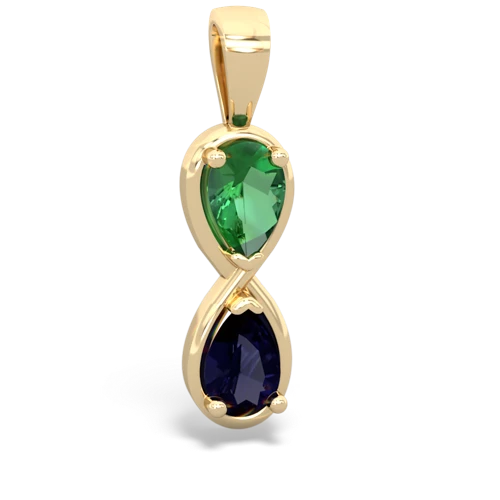 Lab Emerald Lab Created Emerald with Genuine Sapphire Infinity pendant Pendant