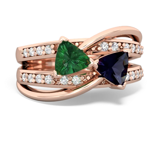 lab emerald-sapphire couture ring