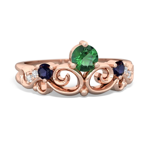 Lab Emerald Lab Created Emerald with Genuine Sapphire and Genuine Aquamarine Crown Keepsake ring Ring