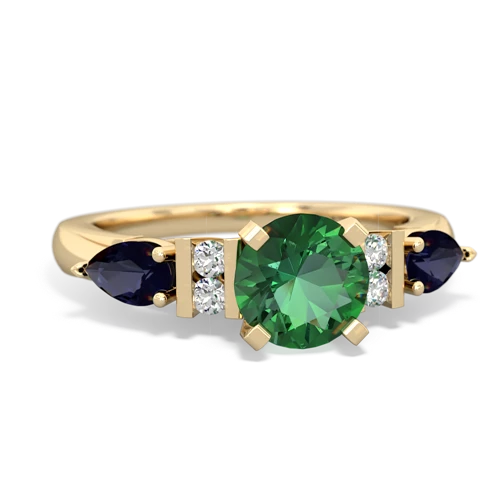 lab emerald-sapphire engagement ring