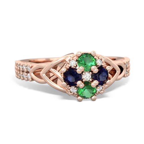 Lab Emerald Lab Created Emerald with Genuine Sapphire Celtic Knot Engagement ring Ring
