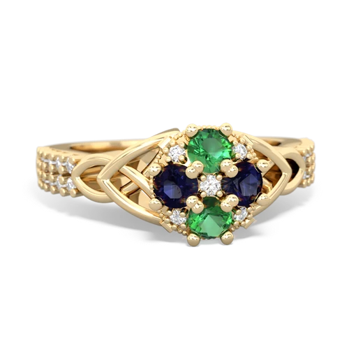 lab emerald-sapphire engagement ring