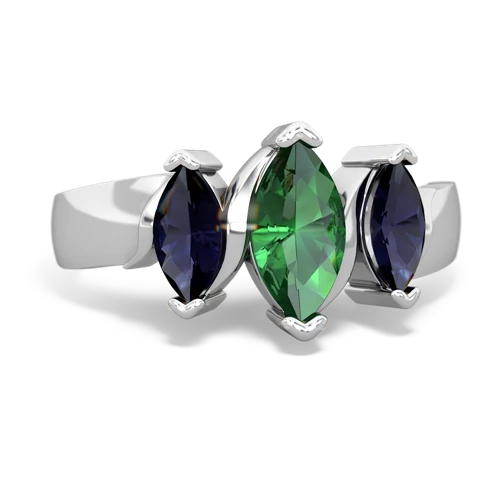 lab emerald-sapphire keepsake ring