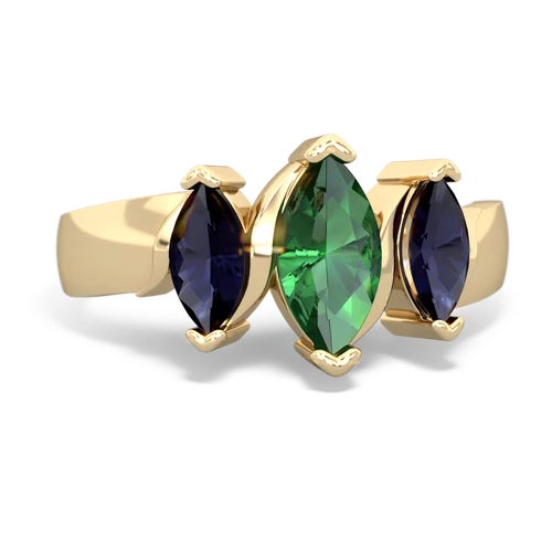 lab emerald-sapphire keepsake ring