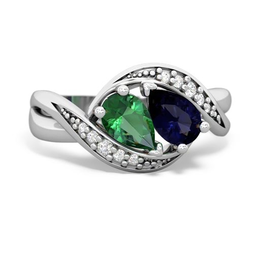 Lab Emerald Lab Created Emerald with Genuine Sapphire Summer Winds ring Ring