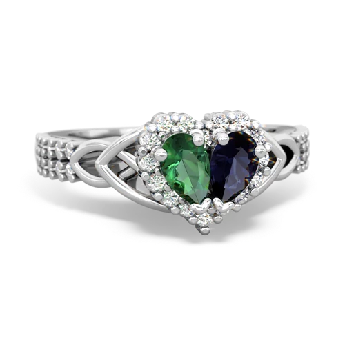 lab emerald-sapphire keepsake engagement ring